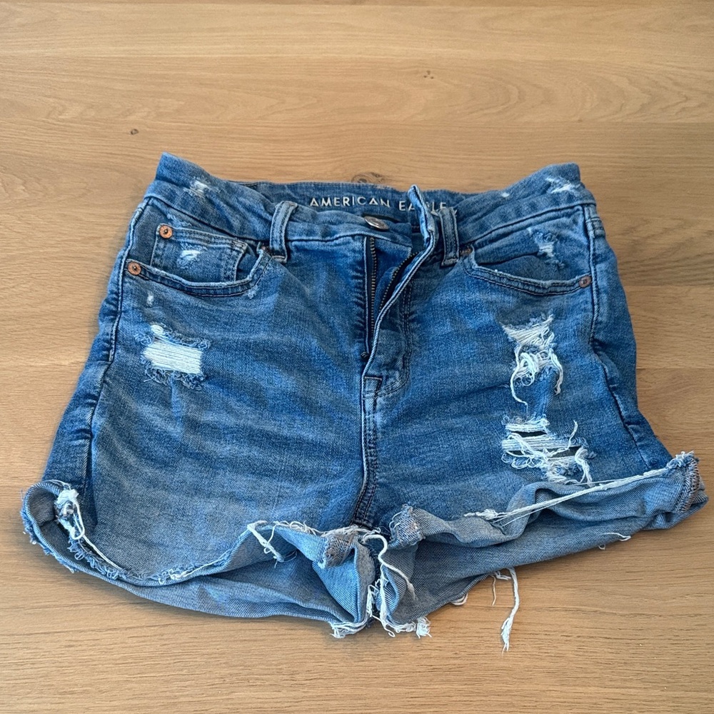American Eagle Outfitters Ripped Blue Denim Cutoff Shorts